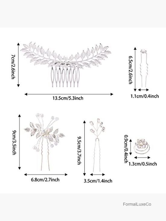 41 Pc Sparkly Rhinestone Pearl Hair Pins Combs Clips Set main image 5